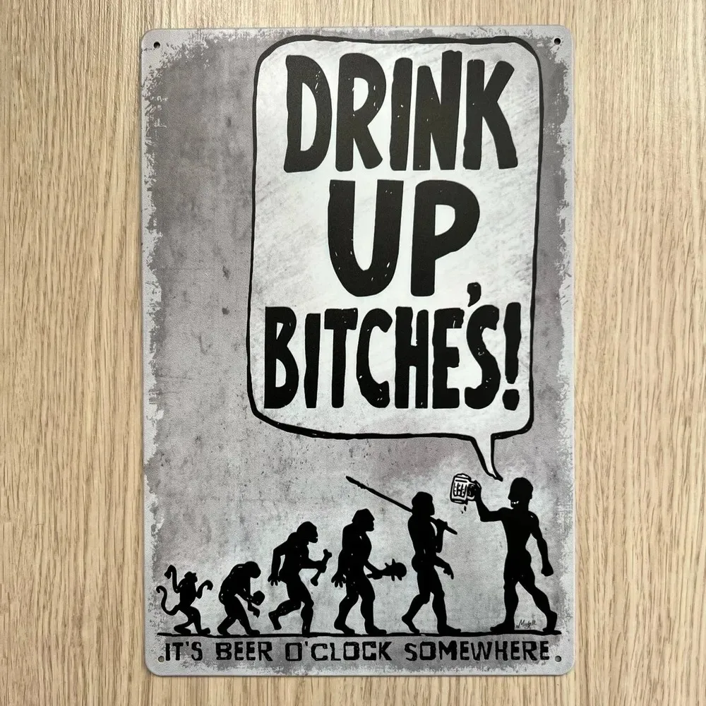 Vintage Collectible Plates - Металлическая табличка с надписью «Эволюция человека»