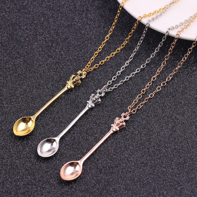 Vintage Collectible Spoons - Винтажное золотое ожерелье с подвеской в