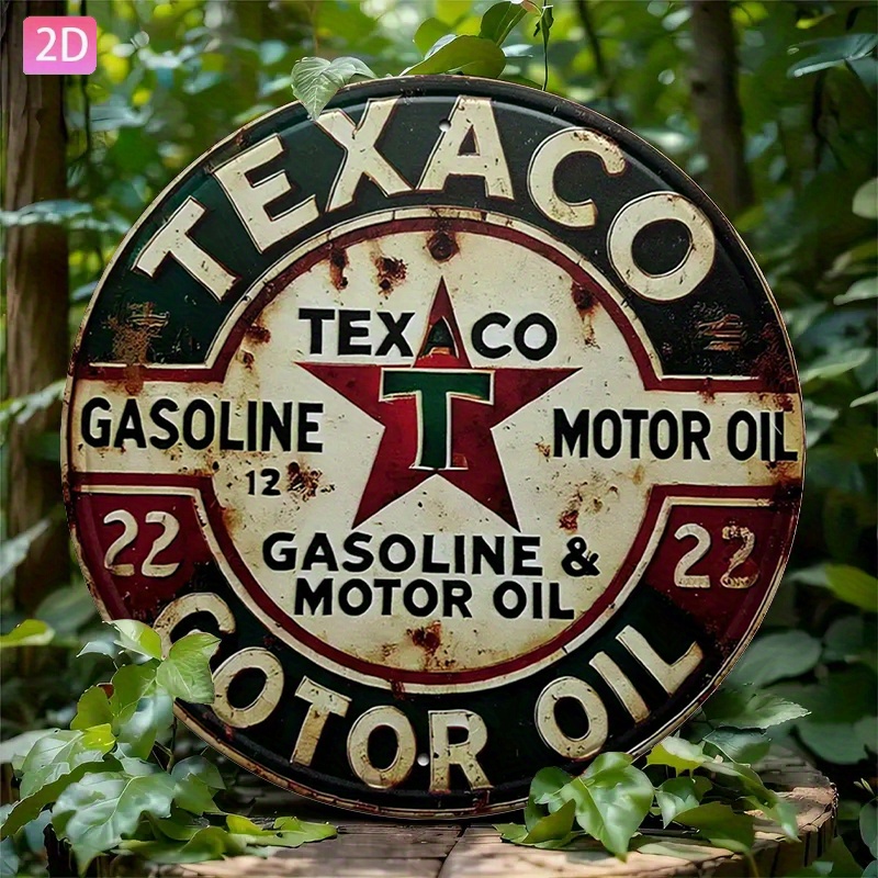 Vintage Collectible Plates - Винтажная металлическая вывеска Texaco Oil —